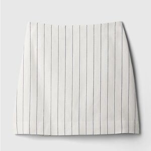 GAP Linen-Cotton Mini Skirt New Off White Pinstripe- Size 2